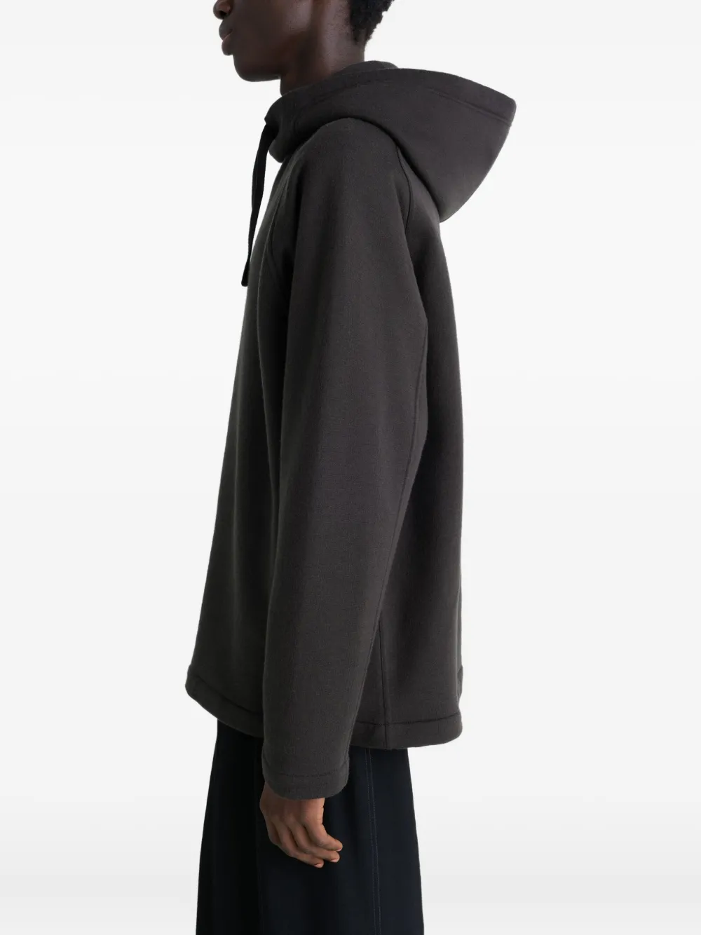 Lemaire Raglan-sleeve Hoodie In Gray
