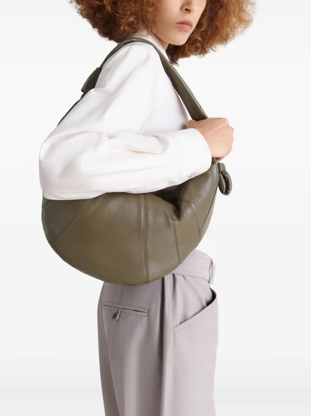 LEMAIRE Fortune Croissant shoulder bag Groen