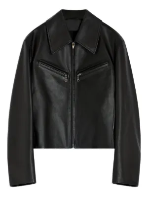 MM6 Maison Margiela Leather Jacket | Black | FARFETCH