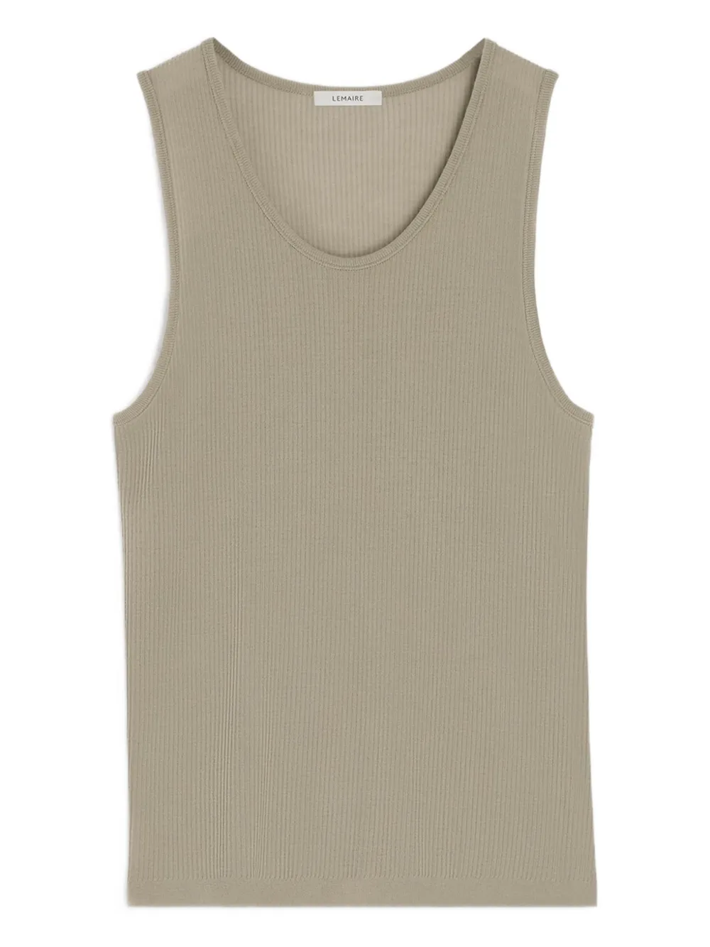Lemaire Ribbed Crewneck Tank Top In Green