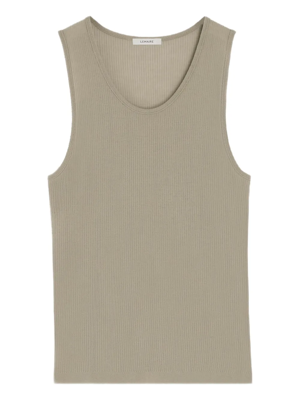 LEMAIRE Geribbelde tanktop met ronde hals Beige
