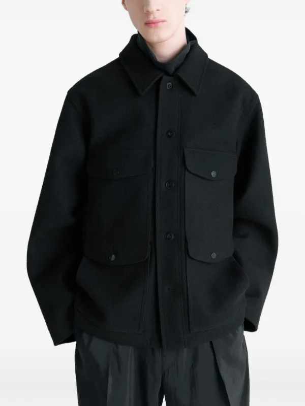 LEMAIRE パッチポケット シャツジャケット | ブラック | FARFETCH JP