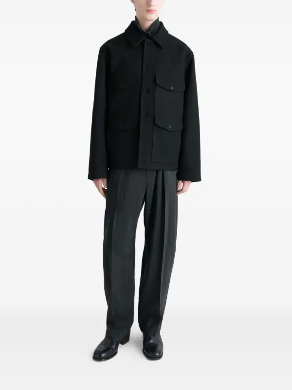 LEMAIRE patch-pocket Buttoned Shirt Jacket | Black | FARFETCH AU