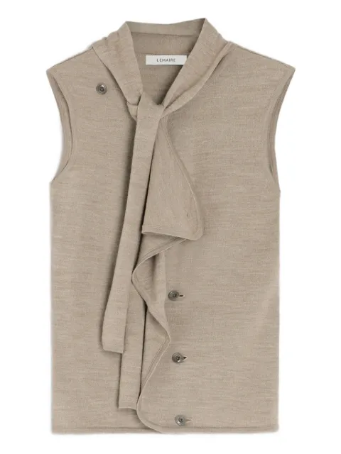 LEMAIRE tie-neck asymmetrical-design knitted top