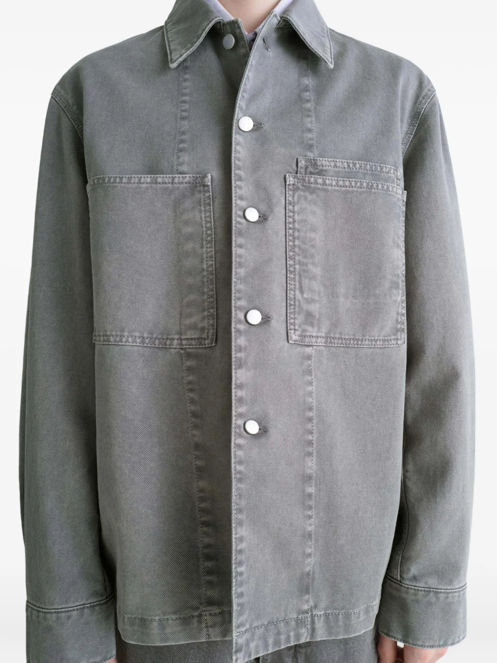 LEMAIRE Denim shirtjack met opgestikte zakken Grijs