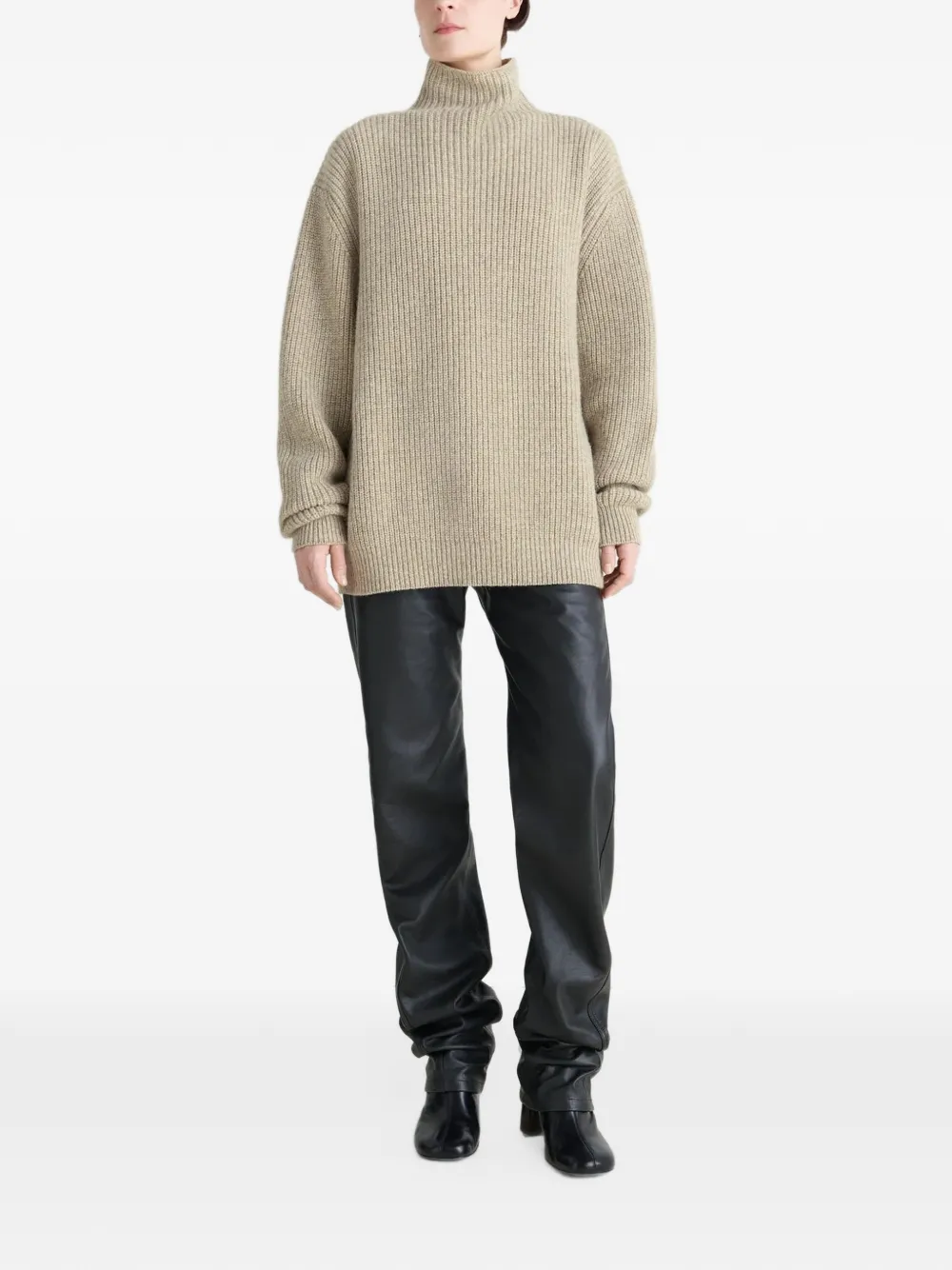 LEMAIRE high-neck ribbed sweater - Neutrals