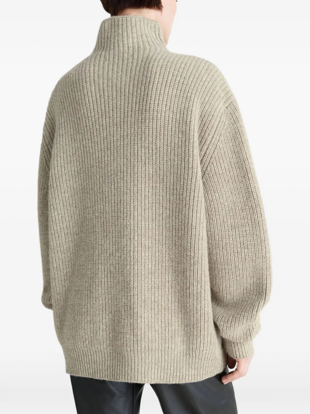 LEMAIRE Geribbelde trui met hoge hals Beige