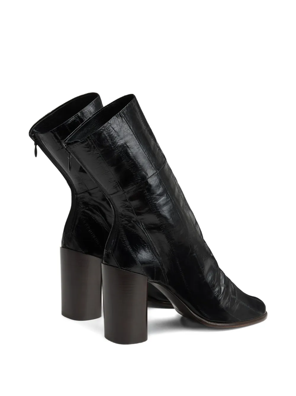Lemaire 80mm Glove Eel Leather Block-heel Boots In Black
