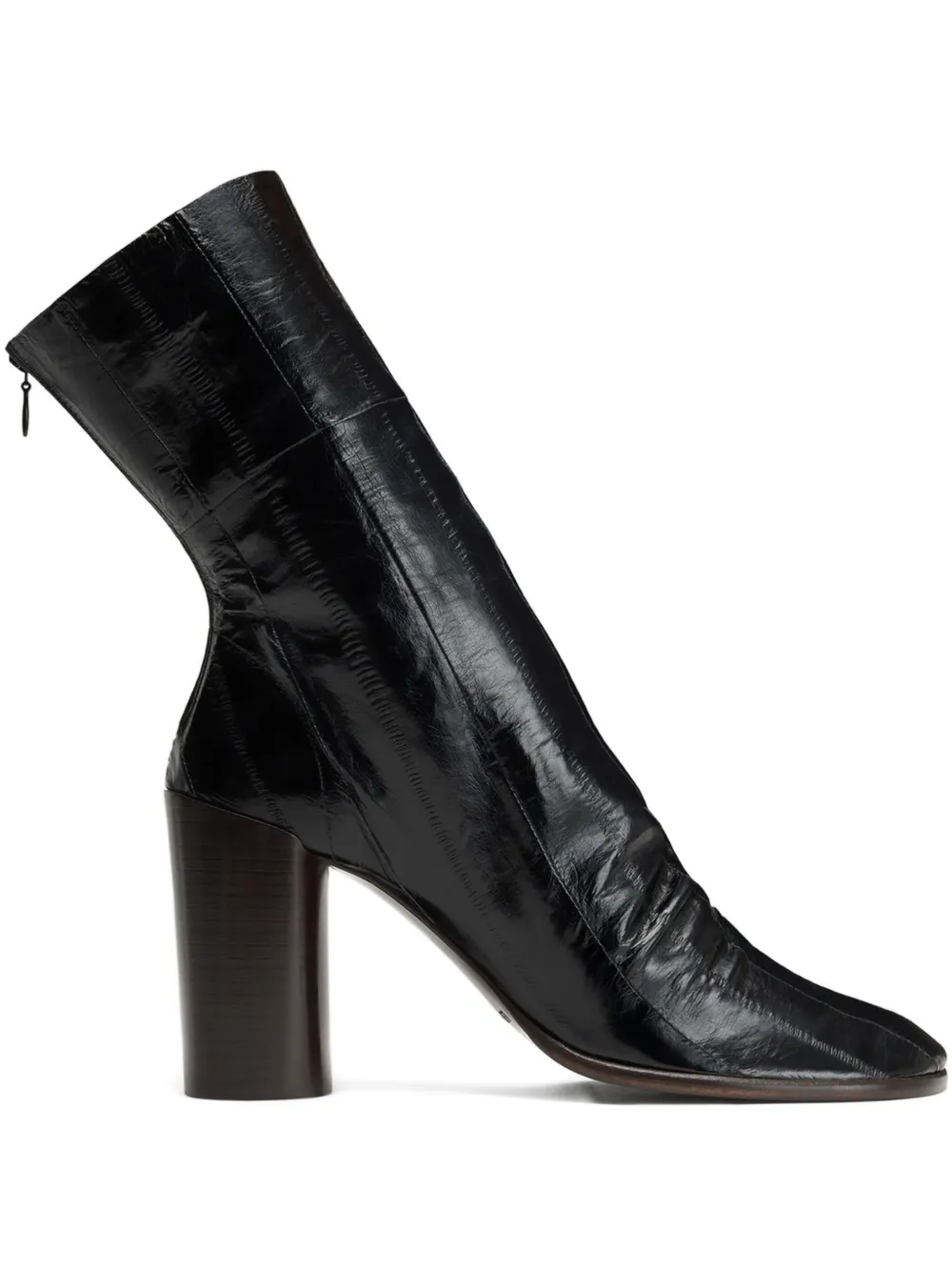 Lemaire 80mm Glove Eel Leather Block-heel Boots In Black