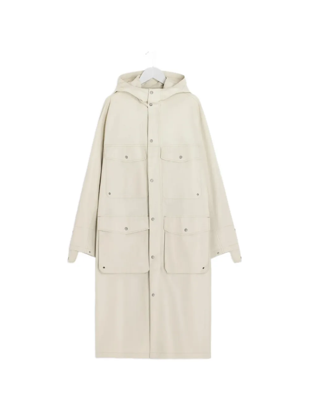 LEMAIRE Utility hand-flap snap-fastening raincoat - White