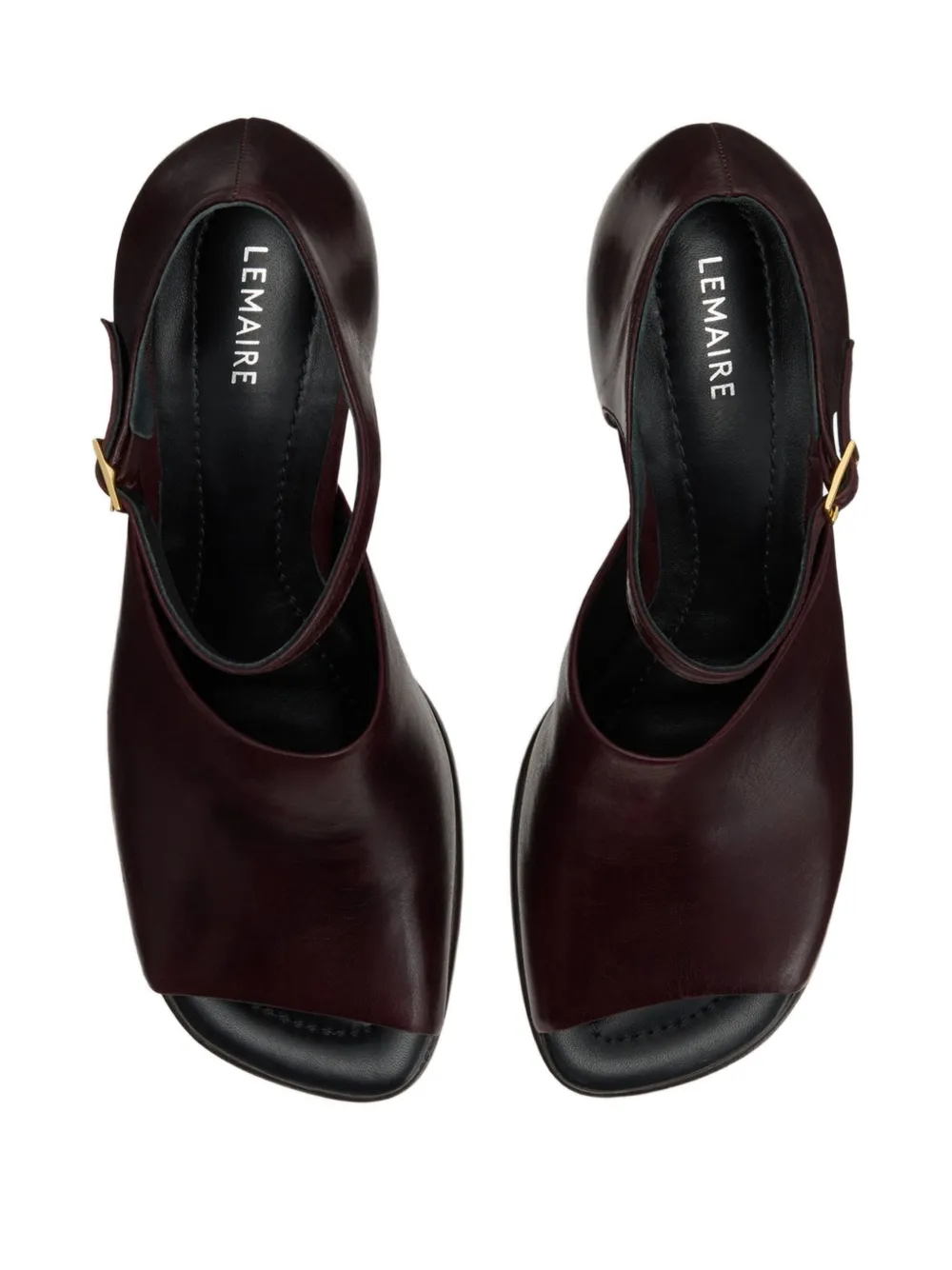 Lemaire 80mm Square-toe Block-heel Sandals In Brown