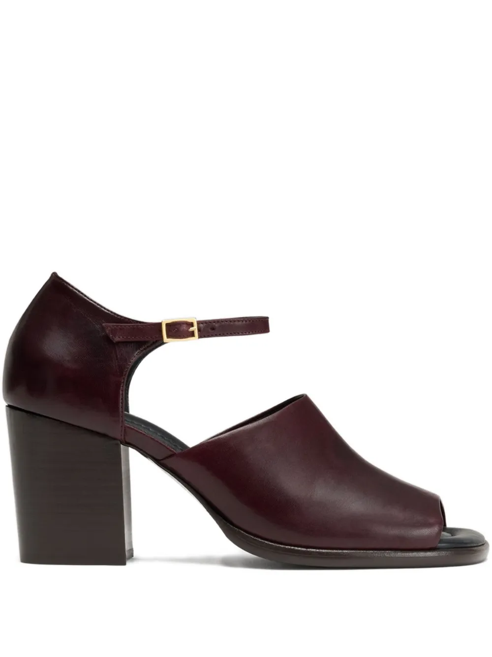 Lemaire 80mm Square-toe Block-heel Sandals In Brown