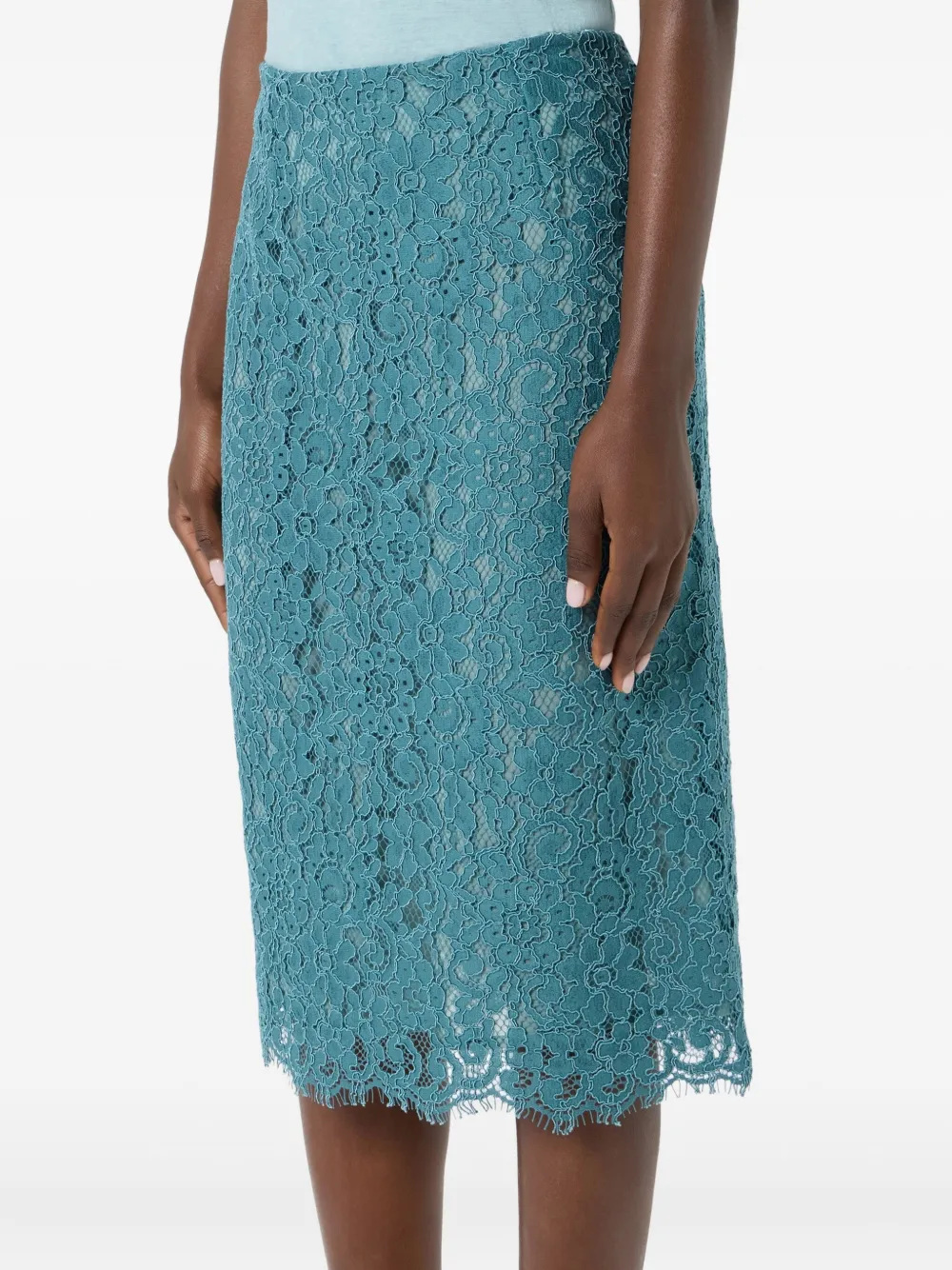 Blumarine Kokerrok met kant Blauw
