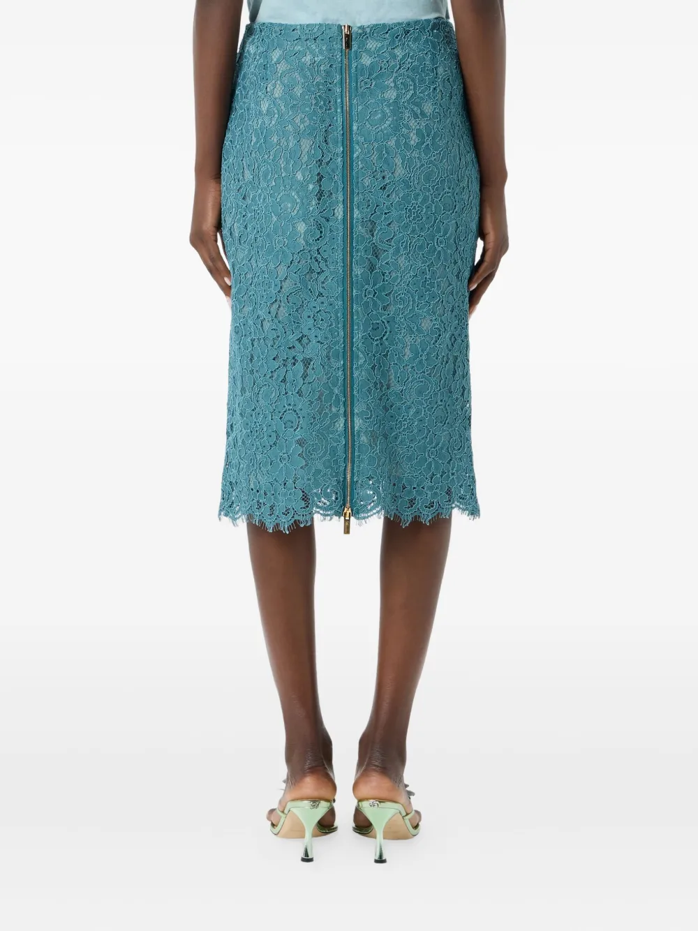 Blumarine Kokerrok met kant Blauw