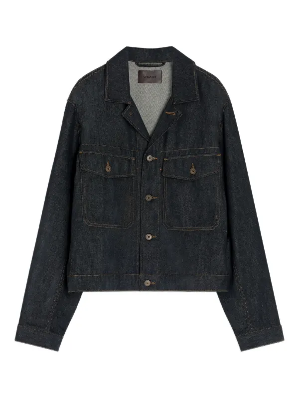 lemaire デニムジャケット　xxs black LEMAIRE: Black Boxy Denim Jacket | SSENSE
