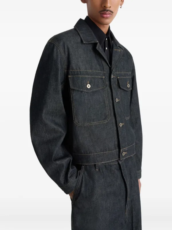 LEMAIRE patch-pocket Denim Jacket | Black | FARFETCH