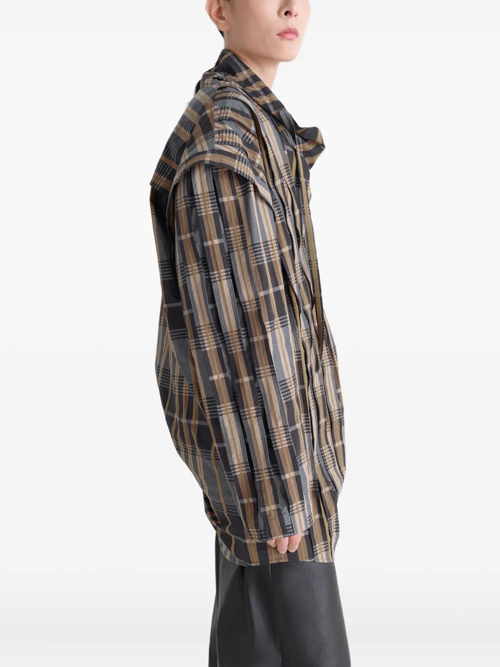 Lemaire Topstitched Striped Blouse In Multi