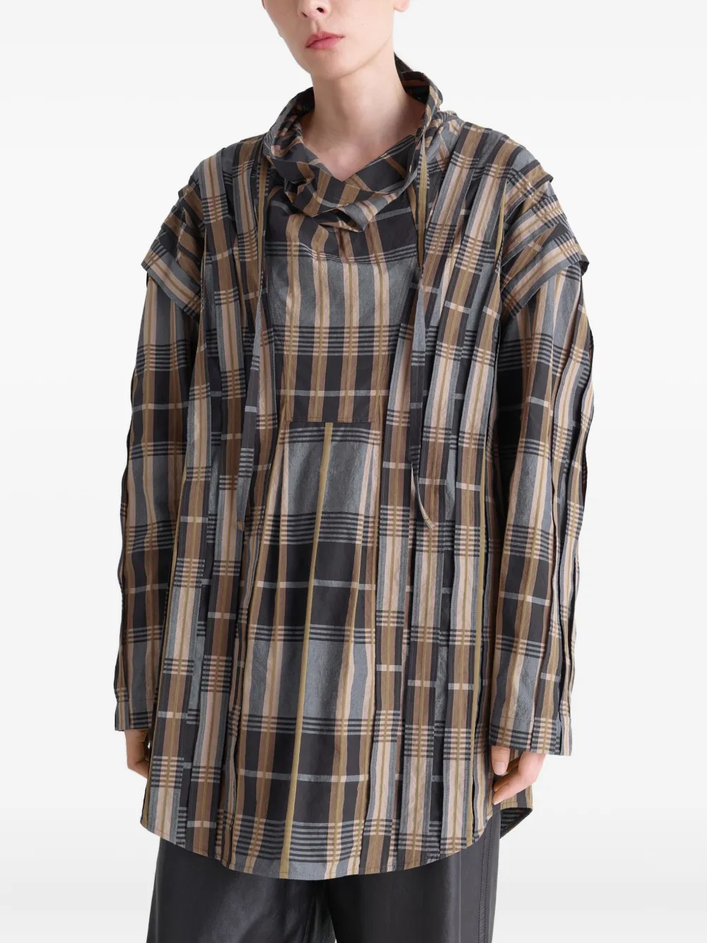 Lemaire Topstitched Striped Blouse In Multi