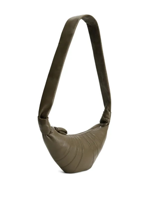 LEMAIRE Small Croissant Bag In Leather | Green | FARFETCH