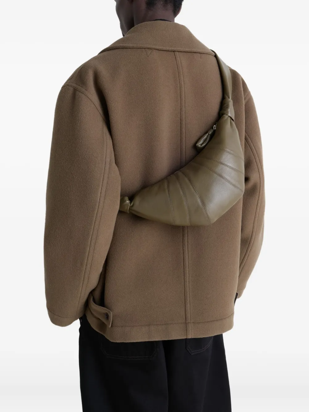 LEMAIRE large Croissant panelled shoulder bag Groen
