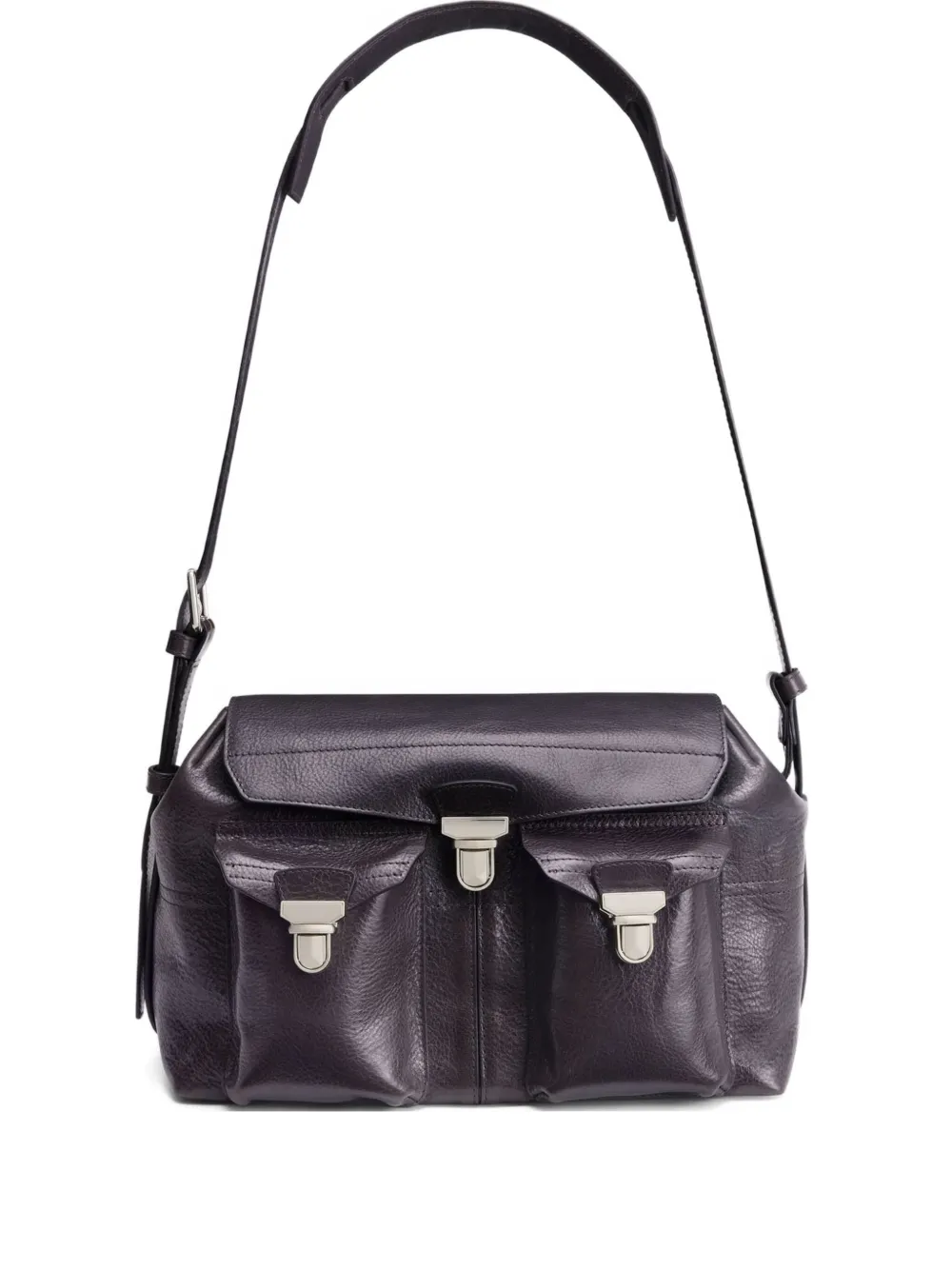 LEMAIRE medium Gear leather shoulder bag Zwart