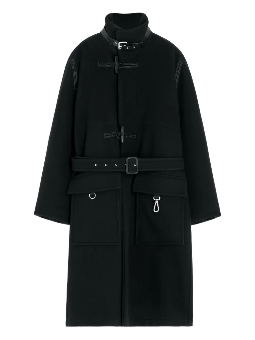 LEMAIRE belted toggle-fastening coat | Black | Image 1