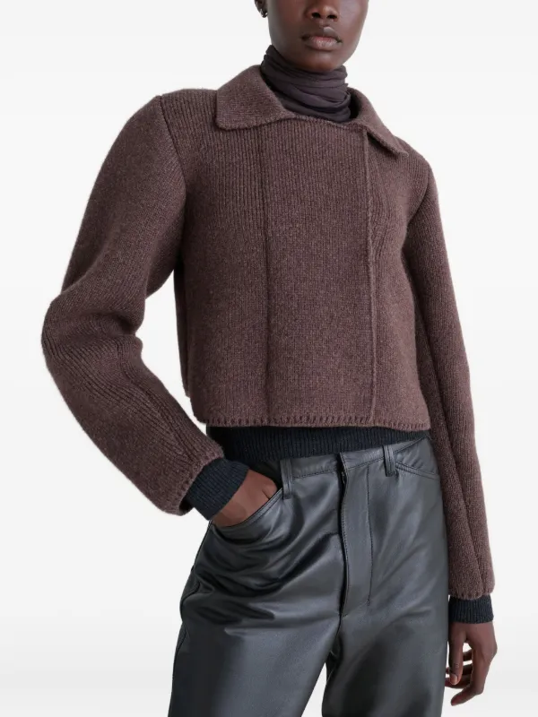 ジャケット・アウター LEMAIRE24SSWorkwearDoubleBreasted Jacket LEMAIRE Felted double-breasted Blouson | Brown | FARFETCH