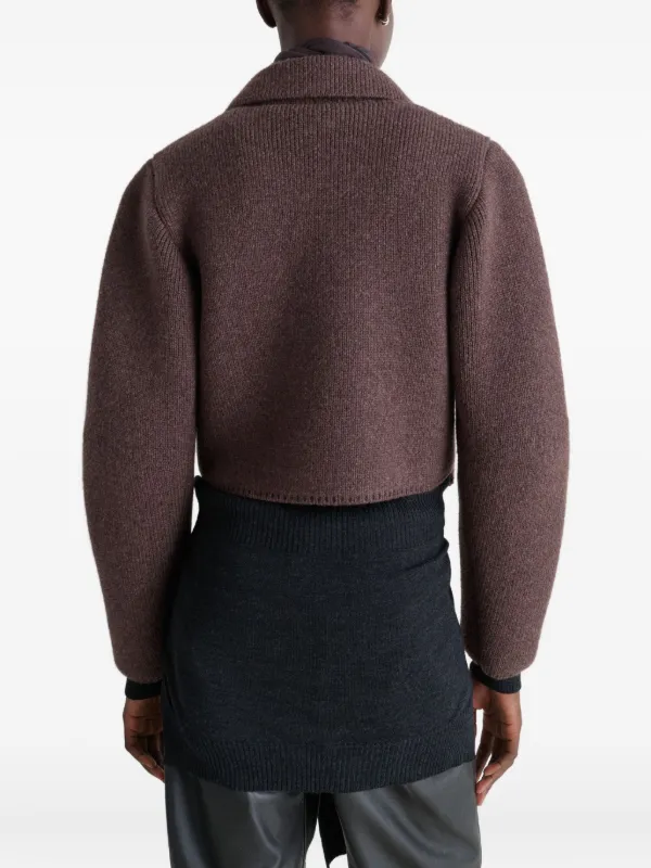 LEMAIRE Felted double-breasted Blouson | Brown | FARFETCH