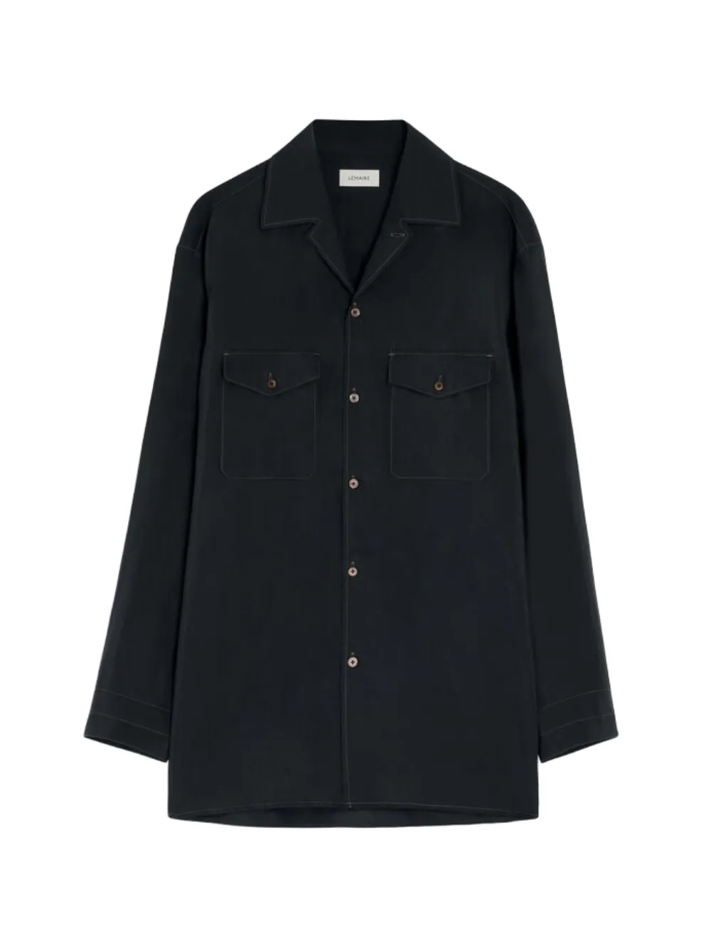 LEMAIRE ノッチドカラーシャツ | ブラック | Image 1