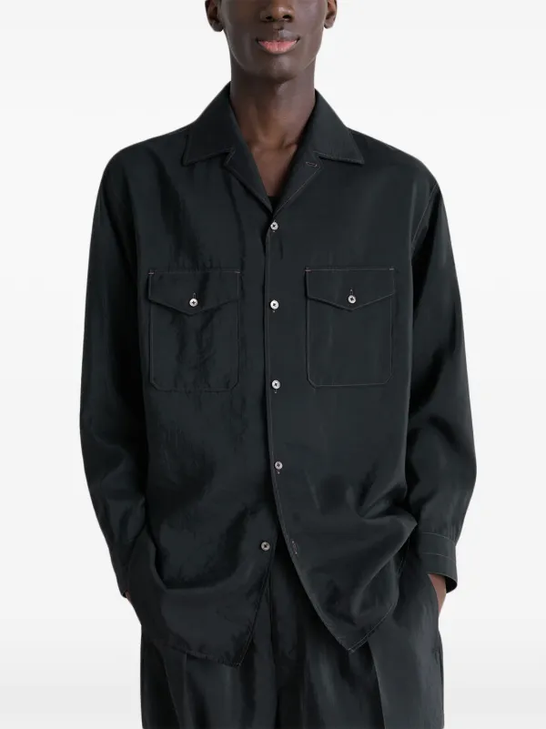 LEMAIRE ノッチドカラー シャツ | ブラック | FARFETCH JP