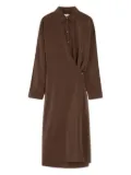 LEMAIRE twisted shirt midi day dress - Brown