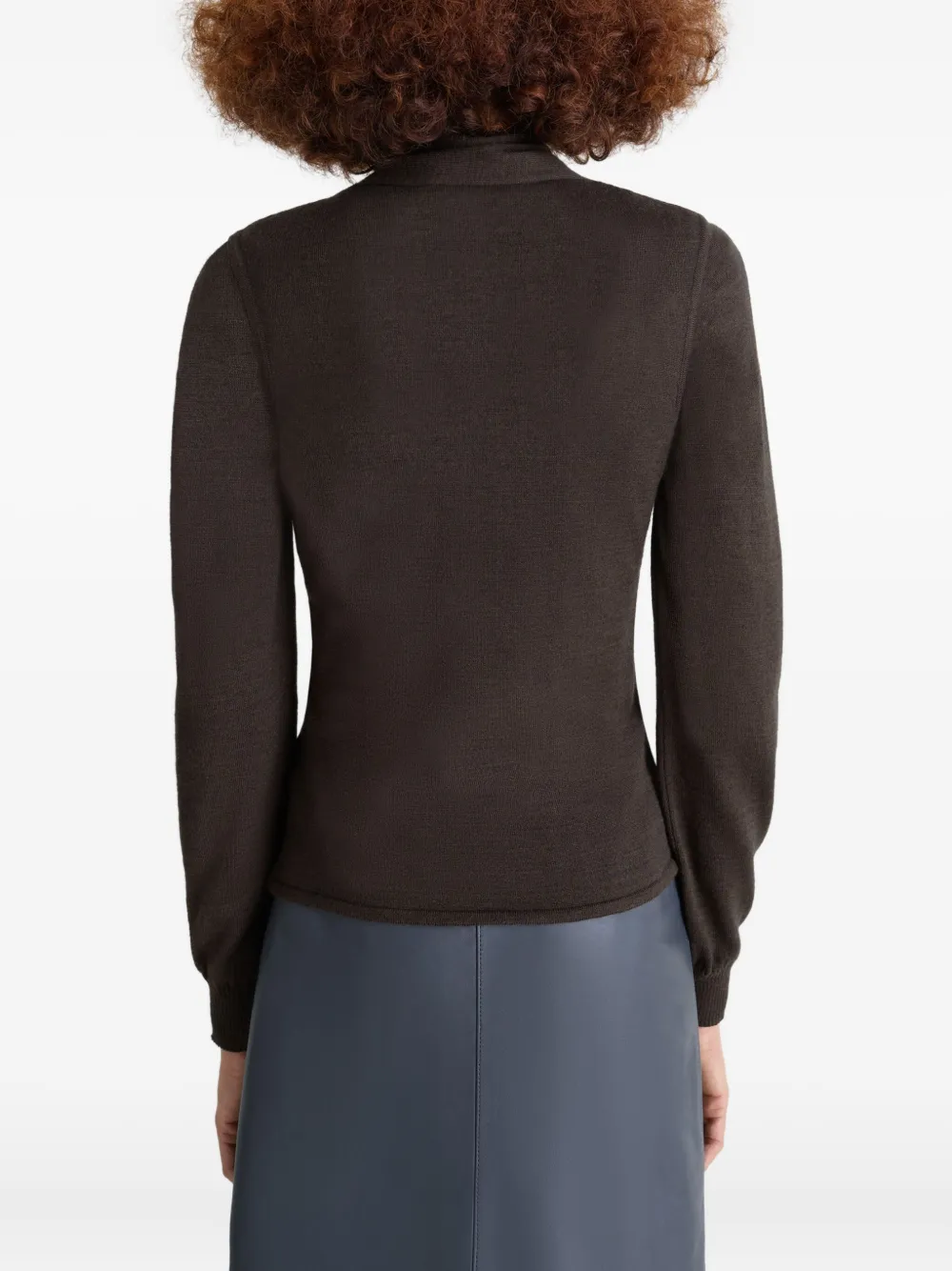 Lemaire Asymmetric Sleeveless Cardigan In Brown
