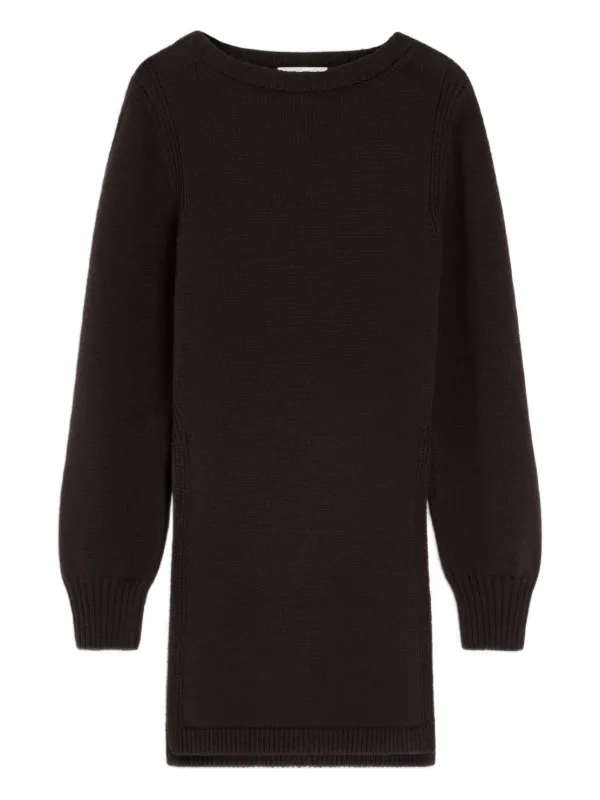 Lemaire Side-slit Crew-neck Sweater in Brown