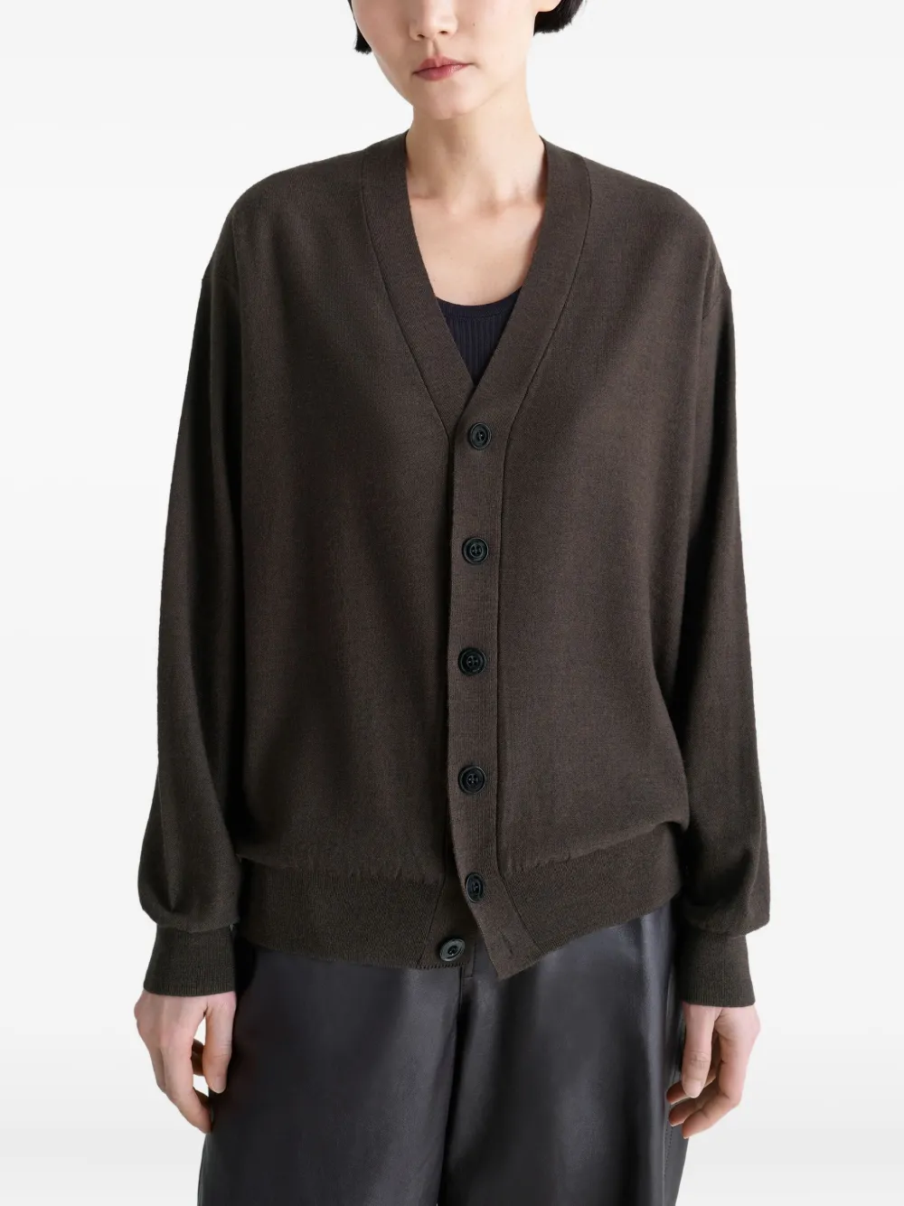 LEMAIRE Gedraaid vest met V-hals Bruin