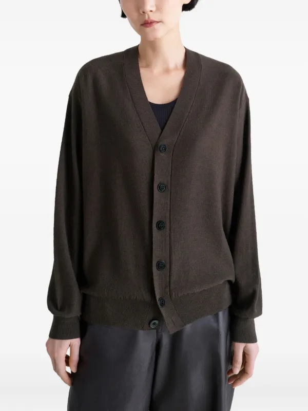 トップス lemaire twisted cardigan S Lemaire - Twisted Cardigan With Scarf in Dark Cacao – Stoy