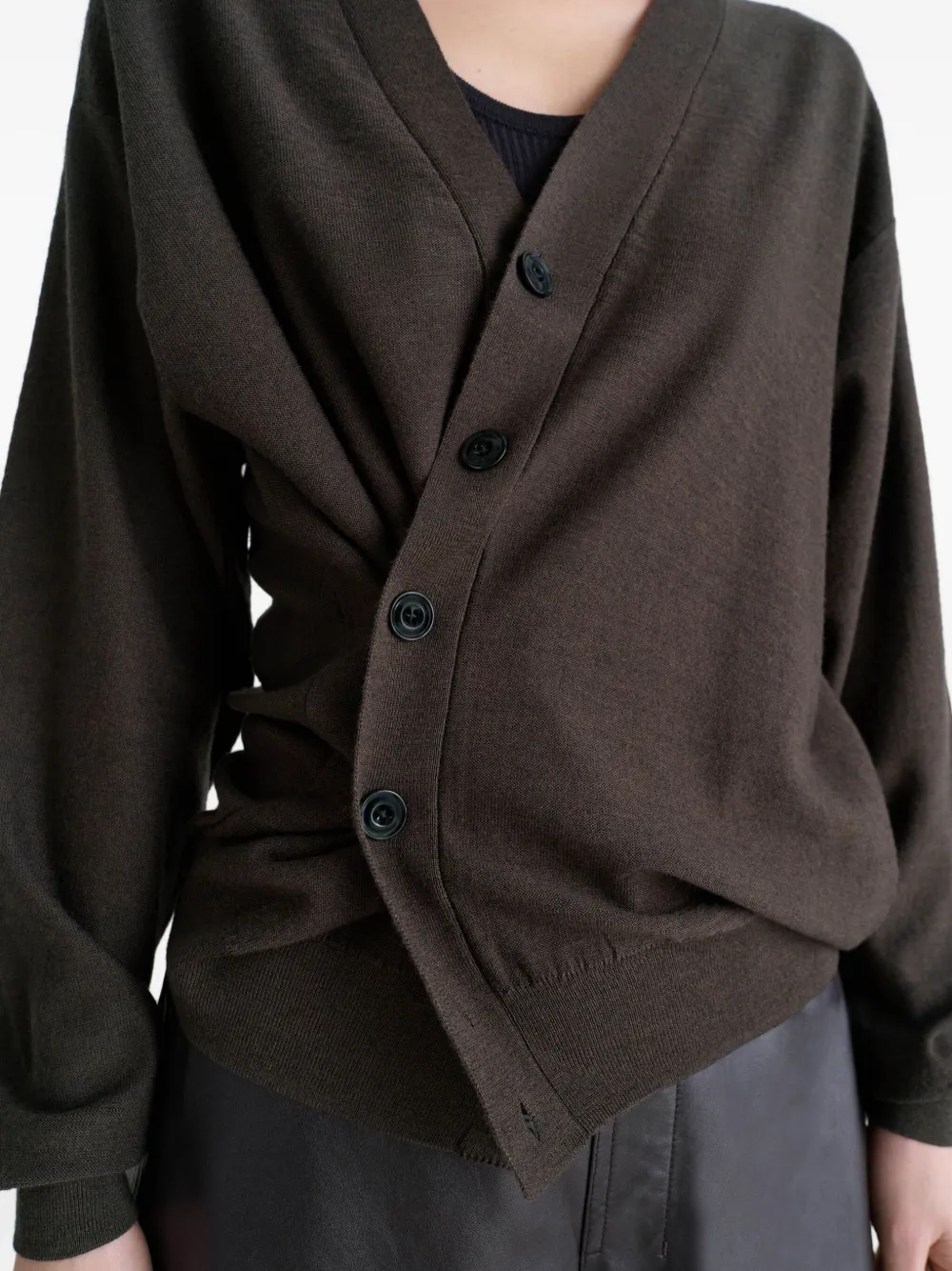 LEMAIRE Gedraaid vest met V-hals Bruin
