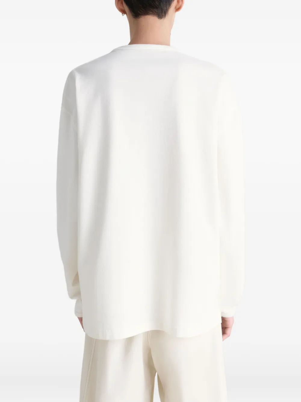 LEMAIRE T-shirt met opgestikte zak en lange mouwen Wit