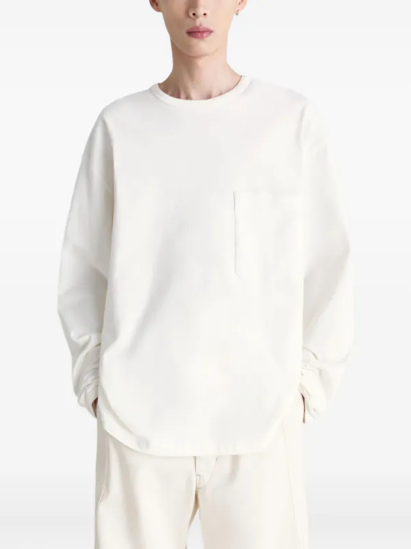 トップス LEMAIRE PATCH POCKET T-SHIRT LEMAIRE patch-pocket long-sleeve T-shirt | White | FARFETCH