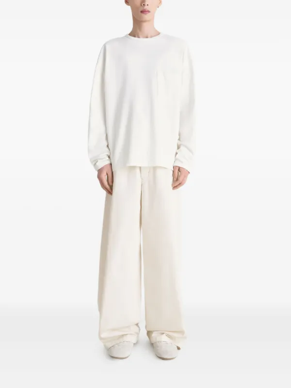 LEMAIRE patch-pocket long-sleeve T-shirt | White | FARFETCH