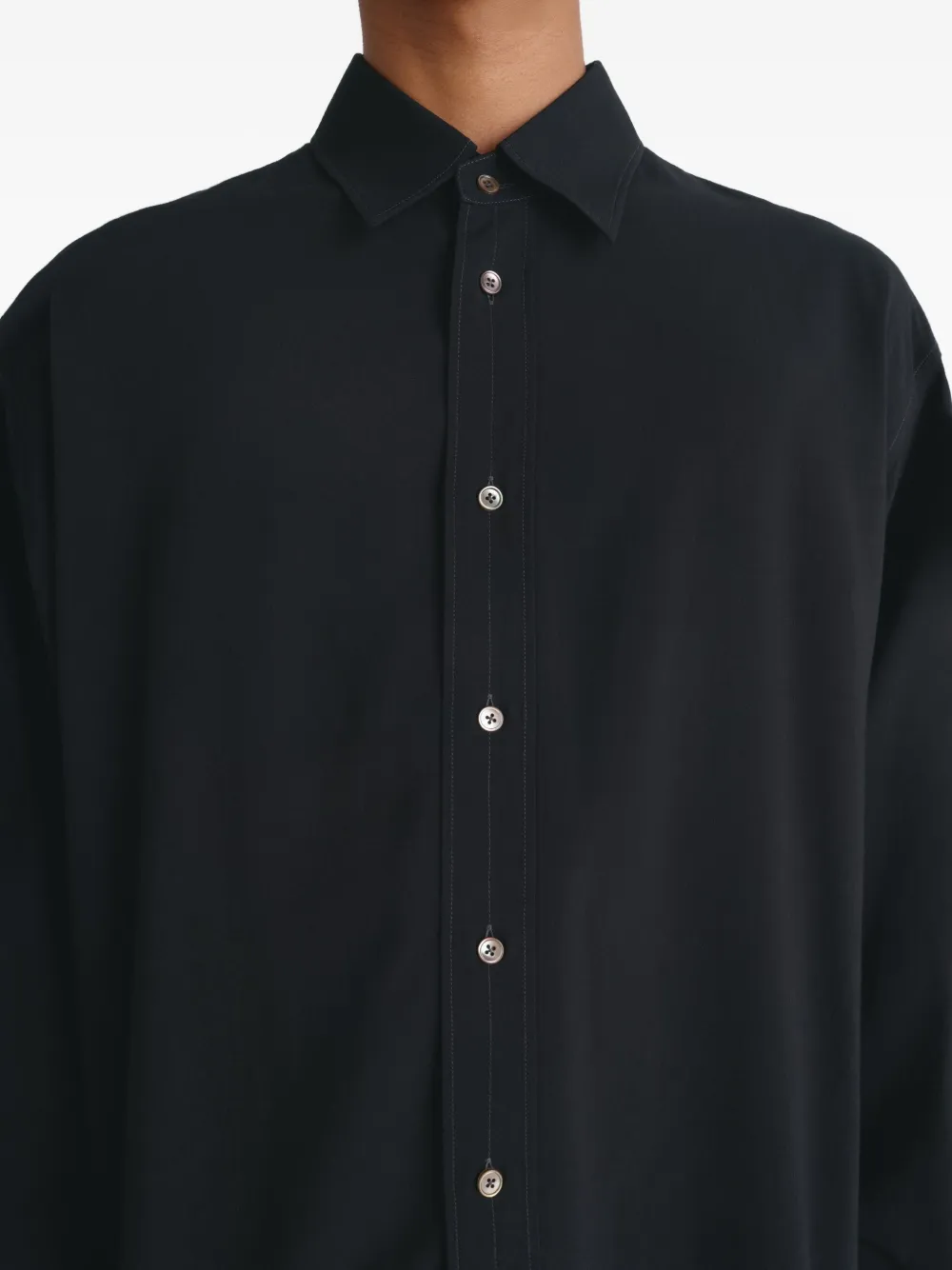 Lemaire Button-down Shirt In Black