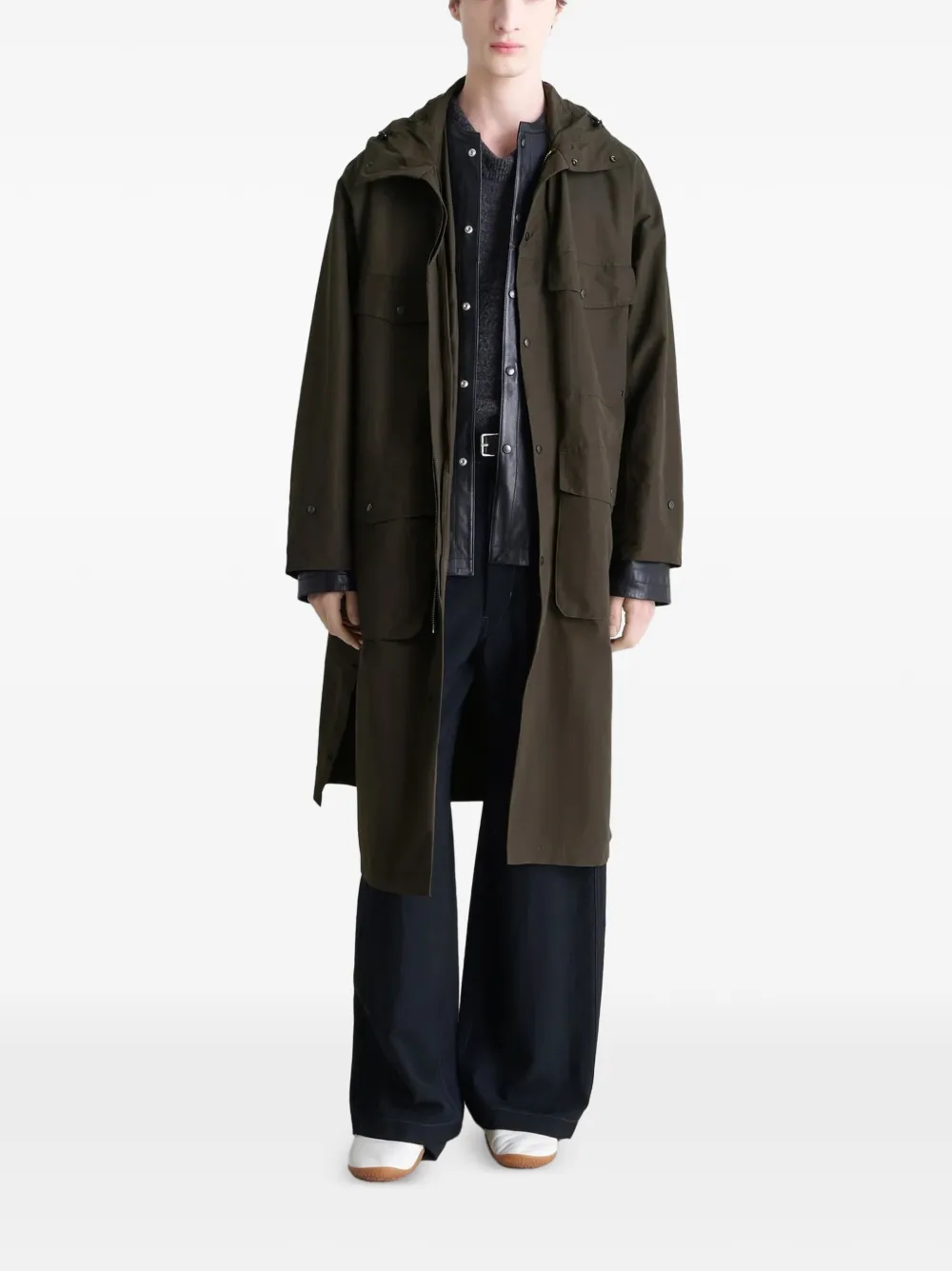LEMAIRE snap-fastening raincoat - Brown