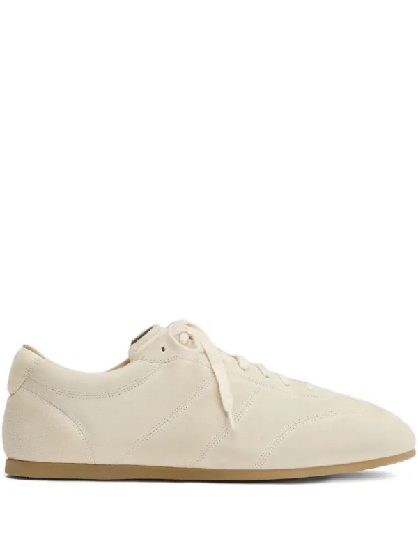 Lemaire Quilted Suede Sneakers in Neutrals