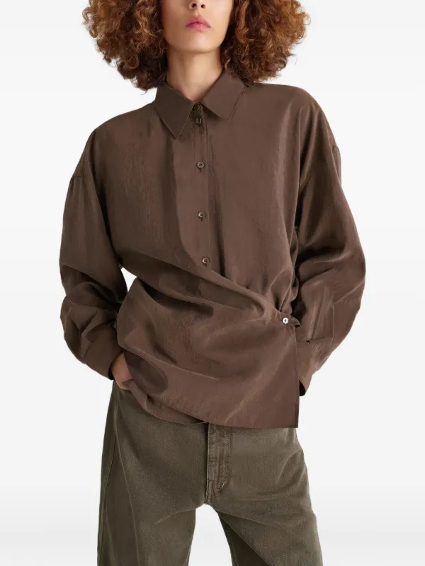 LEMAIRE Twisted Collared Shirt | Brown | FARFETCH IL