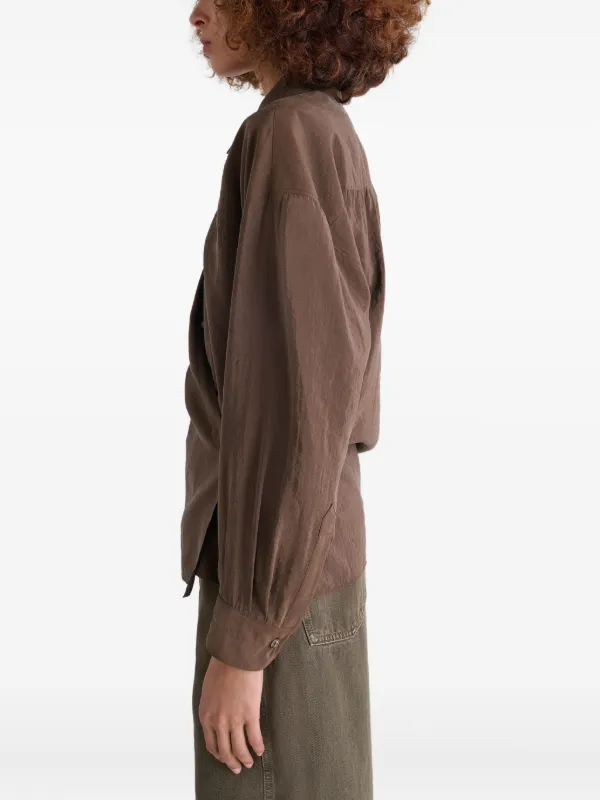 LEMAIRE ツイストカラーシャツ | ブラウン | FARFETCH JP