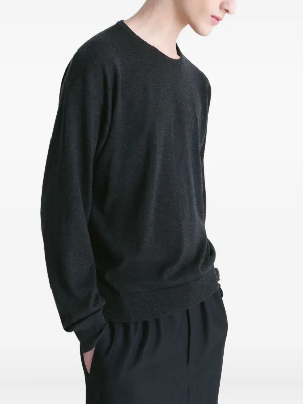 新品　LEMAIRE ルメール メンズ クルーネックセーター S 2019FW LEMAIRE Crew Neck wool-blend Sweater | Black | FARFETCH