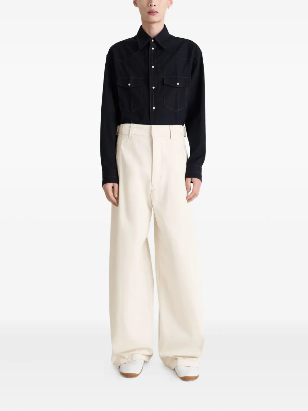 LEMAIRE side-tab welt-pocket trousers | Wide Leg Pants | Image 2