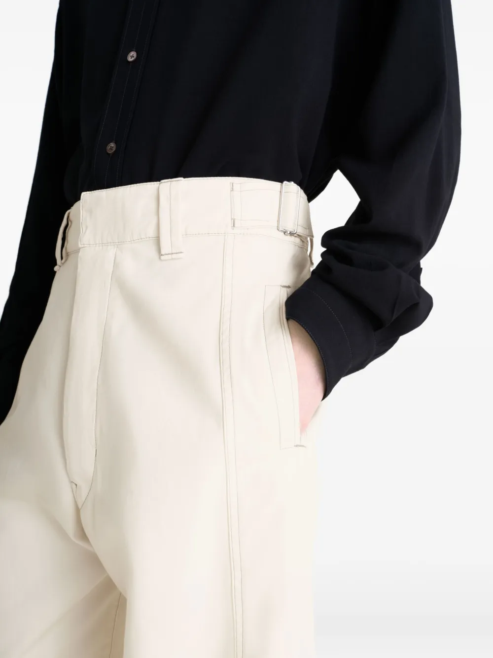 Lemaire Side-tab Welt-pocket Trousers In Neutral