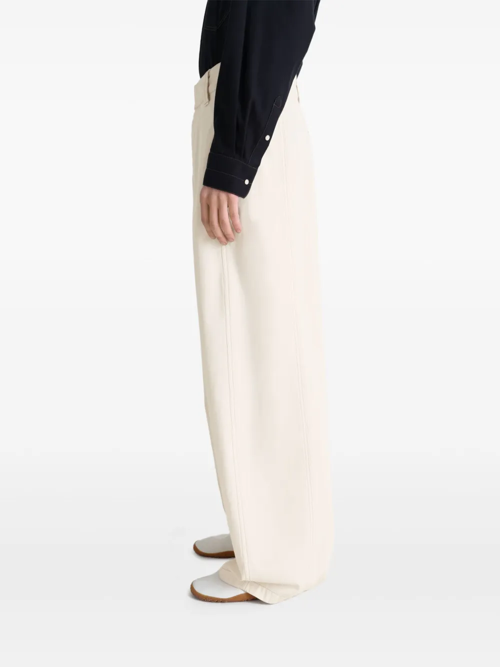 Lemaire Side-tab Welt-pocket Trousers In Neutral