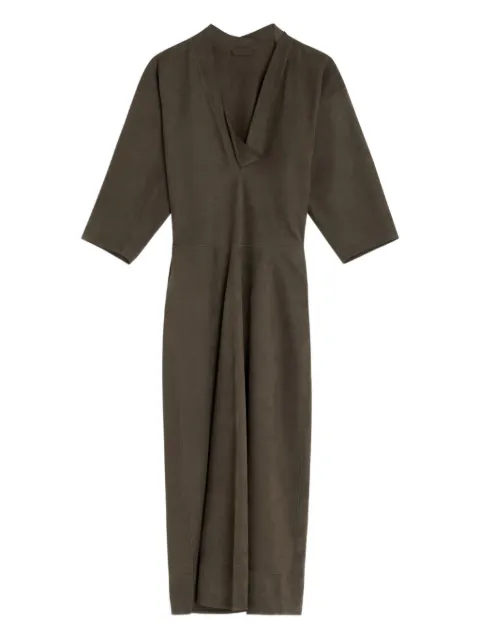 LEMAIRE V-neck three-quarter sleeve midi dress