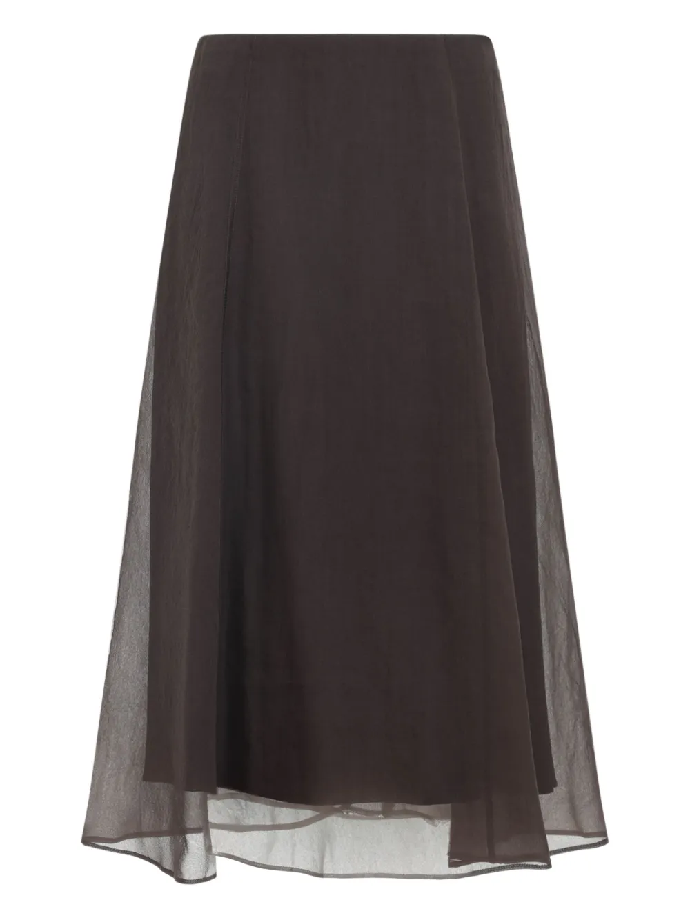 Shop Brunello Cucinelli Sheer A-line Skirt